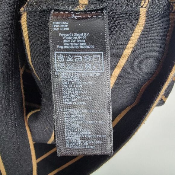 FOREVER 21 Black with Gold Stripes Mini Dress Size Small - Picture 4 of 6